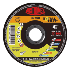 Disco de Corte Tipo 41 TOTAL CUT 4 1/2” x 0,045” x 7/8”