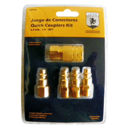 Juego de Coples De 1/4” de Latón para manguera.