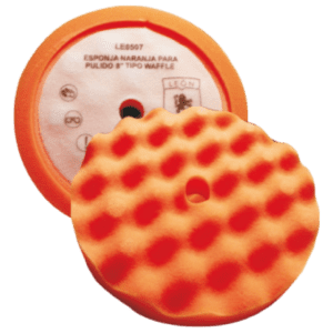 Esponja Naranja tipo Wafle Para pulido 5”.